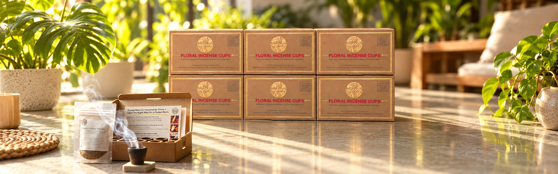 Aurora incense cups in packs of 6 and 12