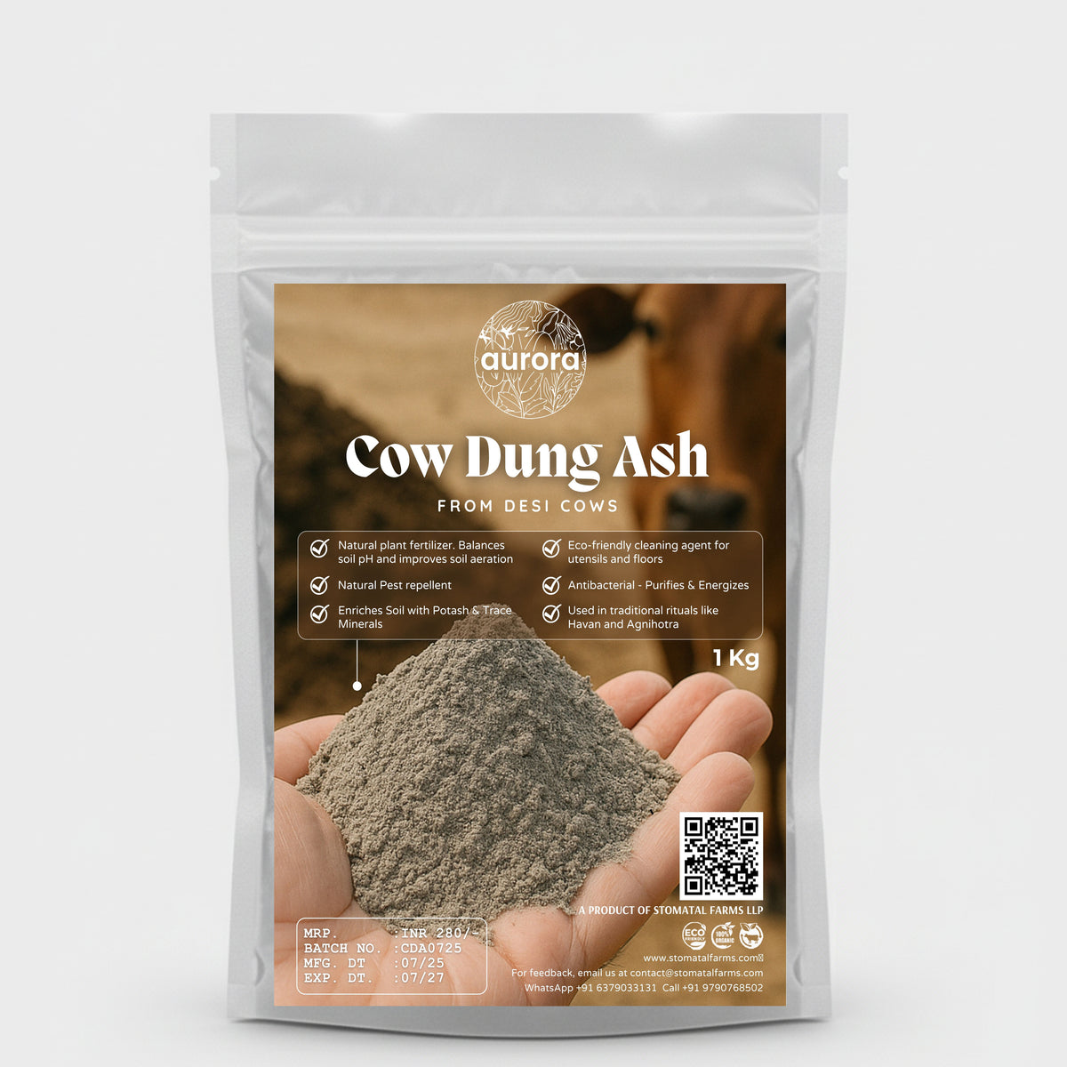 Cow Dung Ash from Desi Cows (Pack of 2)