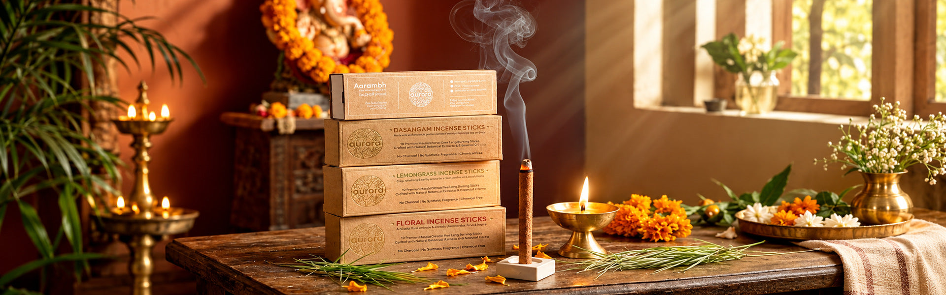 Aurora cow dung incense sticks